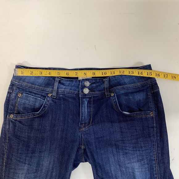 Arden b jean’s women 10 blue flare Y2K low rise back button pockets - Picture 3 of 11